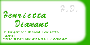 henrietta diamant business card